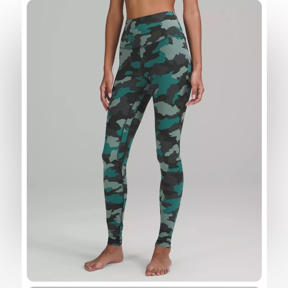 lululemon athletica Teal & Black Camo High-Rise Leggings